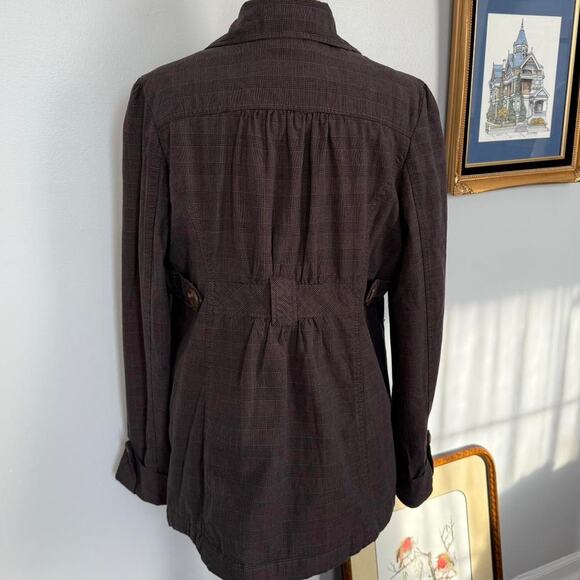 Vtg Aeropostale y2k brown plaid double-breasted jacket with pockets - Picture 2 of 6